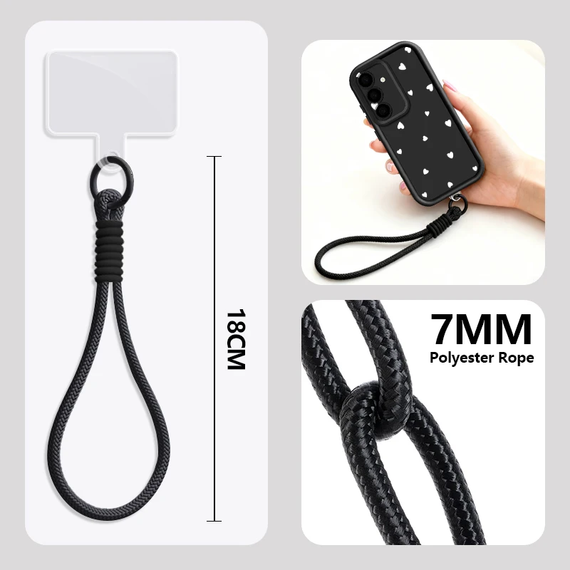 Chic Heart Patterned Soft TPU Lanyard Phone Case