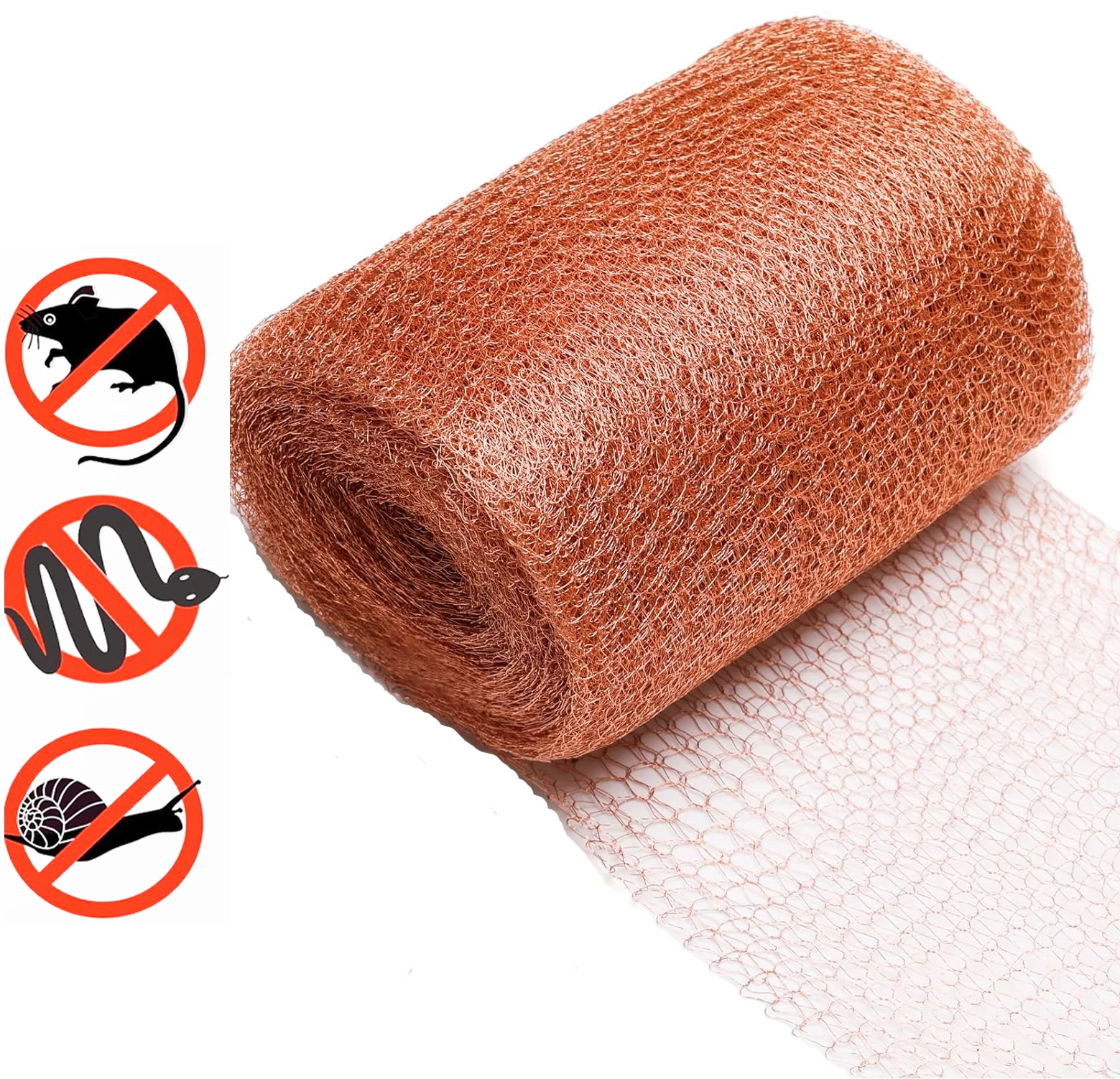 

5m/10m Copper Wire Mesh- Knitted Copper Mesh for Anti Rodent, Bat & Snail,Pure Copper Fabric for Hole Filler, Rodent Control