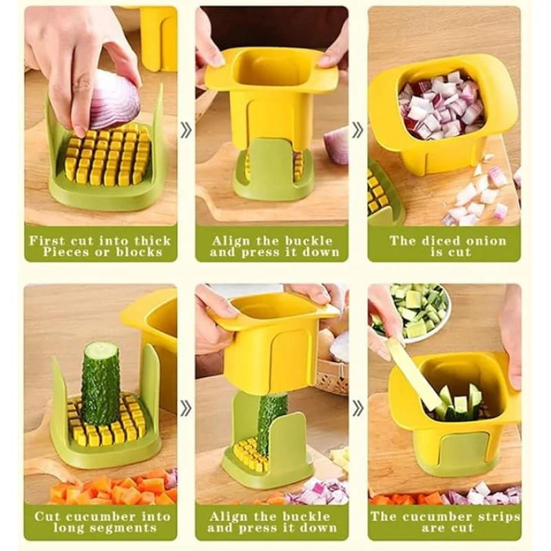 1pc Multifunctional vegetable chopper for cutting and slicing, vegetable chopper with container, manual pressure food slicer