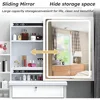 Makeup Vanity Set with Mirror and Light, Storage Drawer, Chair and Shelf, Adjustable Brightness Makeup Vanity with Light 2