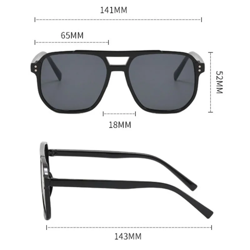Sunglasses men women square classic large frame retro plastic eyewear
