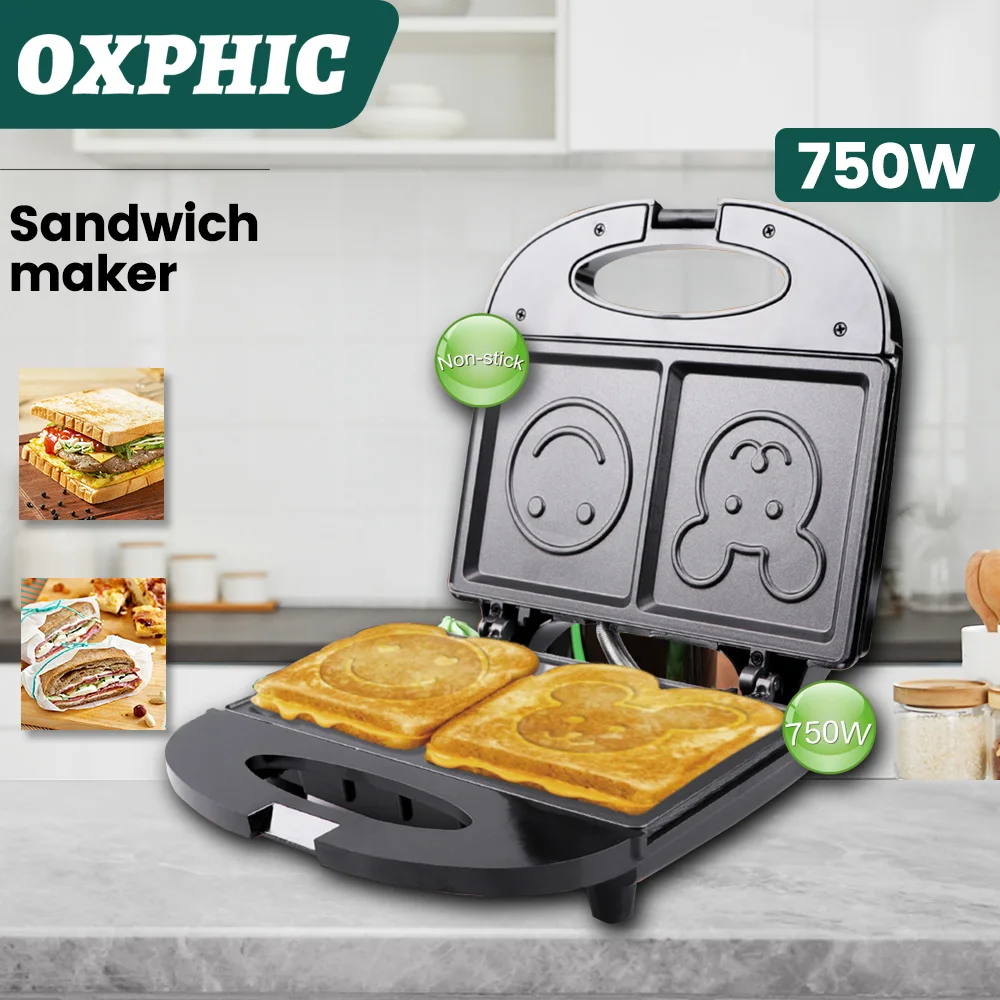 750W Electric Sandwich Toaster Breakfast Grill Machine Multifunction Double  Sided Bread Toaster Sandwich Grill Sandwich Maker - AliExpress