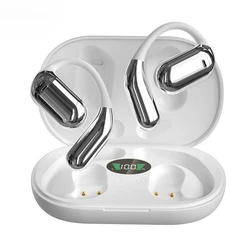 Enhanced Bluetooth 5.4 HiFi Noise - Canceling Sports Earphones with Ear - Hanging Design (Q16White)