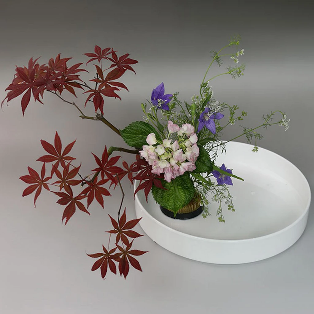 Round Plastic Flower Bonsai Pot Vase Suiban Ikebana Plastic