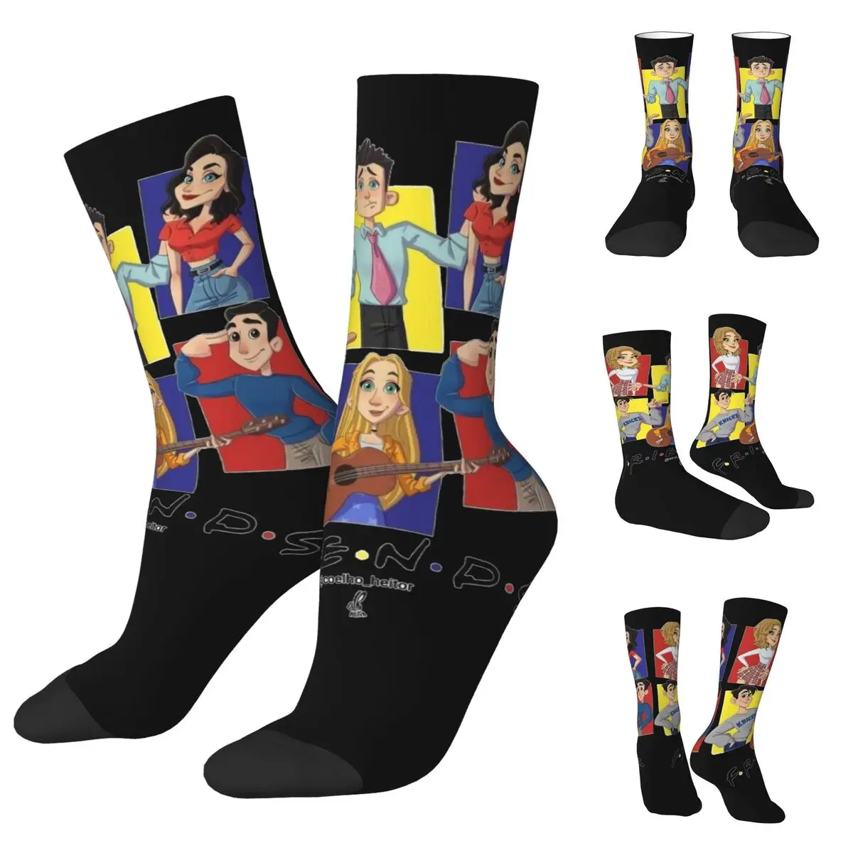 Colorful Pair Best Friends TV Show Men and Women printing Socks,fashion Applicable throughout the year Dressing Gift teeth baby men and women printing socks lovely applicable throughout the year dressing gift