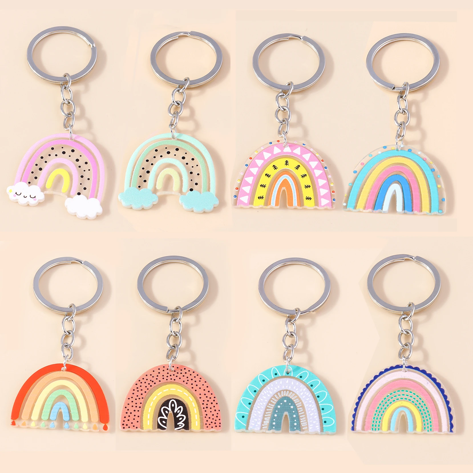Silicone Keychain with Safe Card Picker Rainbow Color Silicone Beads Women  Keyrings Barcelet Fashion Keychains For Keys Bag Car - AliExpress