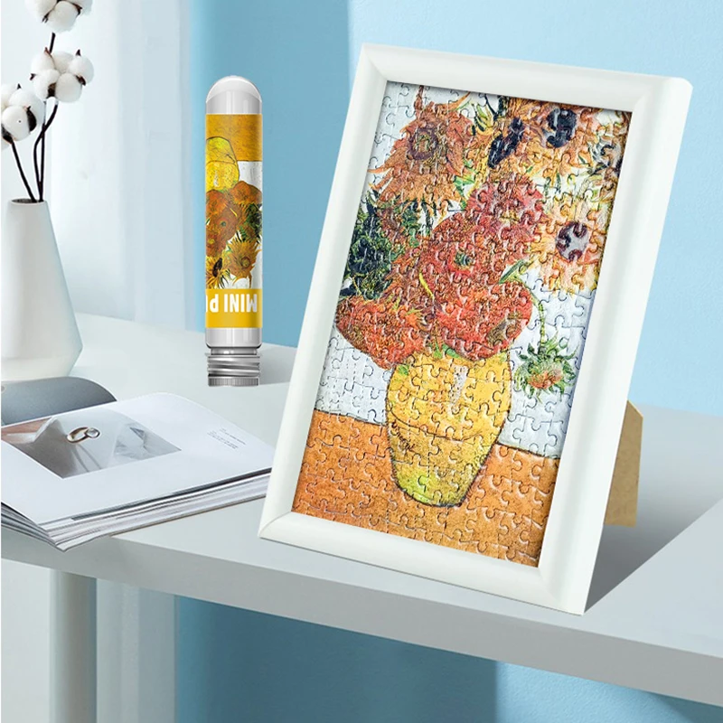 150 stücke Puzzle Reagenzglas van Gogh Sonnenblume Japan die große Welle von Kanagawa berühmten Ölgemälde Puzzle Weihnachts geschenk – Detail 4