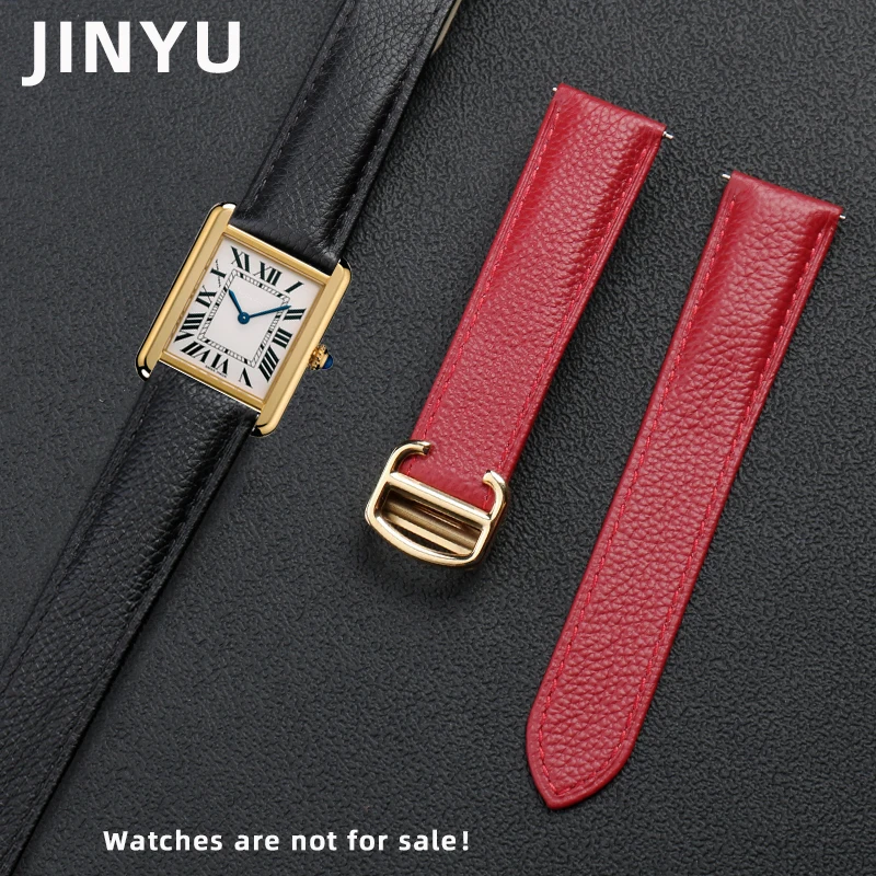17 20 23Mm 24 25Mm Cinturino In Pelle Litchi Per C-Artier Tank Solo Ronde De Litchi Cinturino In Pelle Accessori Per Orologi