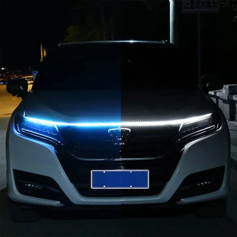 1.8/1.5/1.2M Universal Led Car Hood Lights Strip Engine Hood Guide Decorative Light Bar Auto Headlights Daytime Running Light