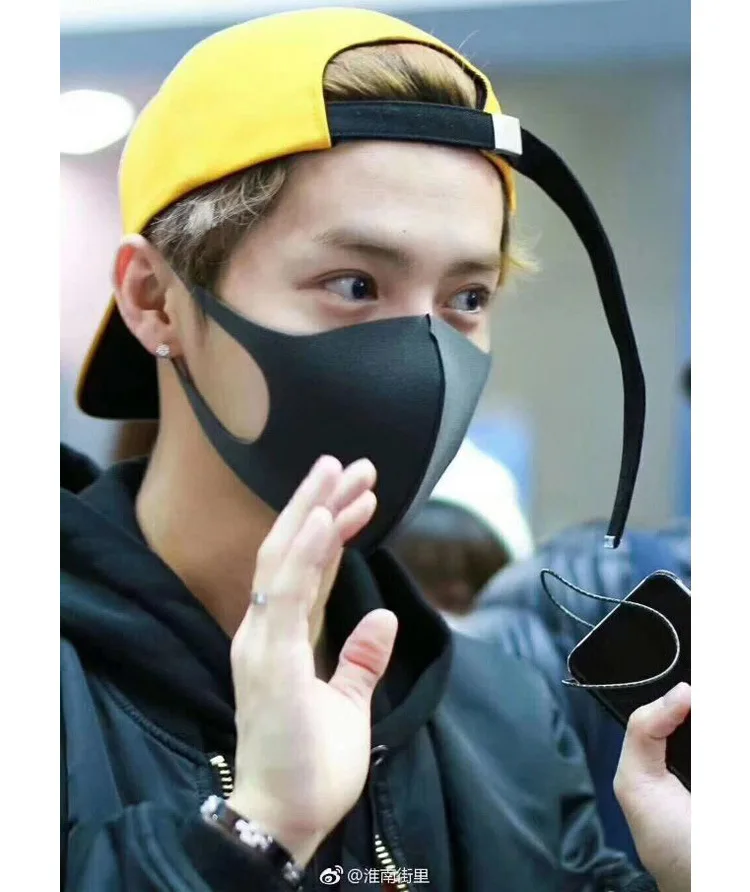 10 piece in black masks breathable air cotton masks individuality solid dustproof prevent bask in the pollen mask