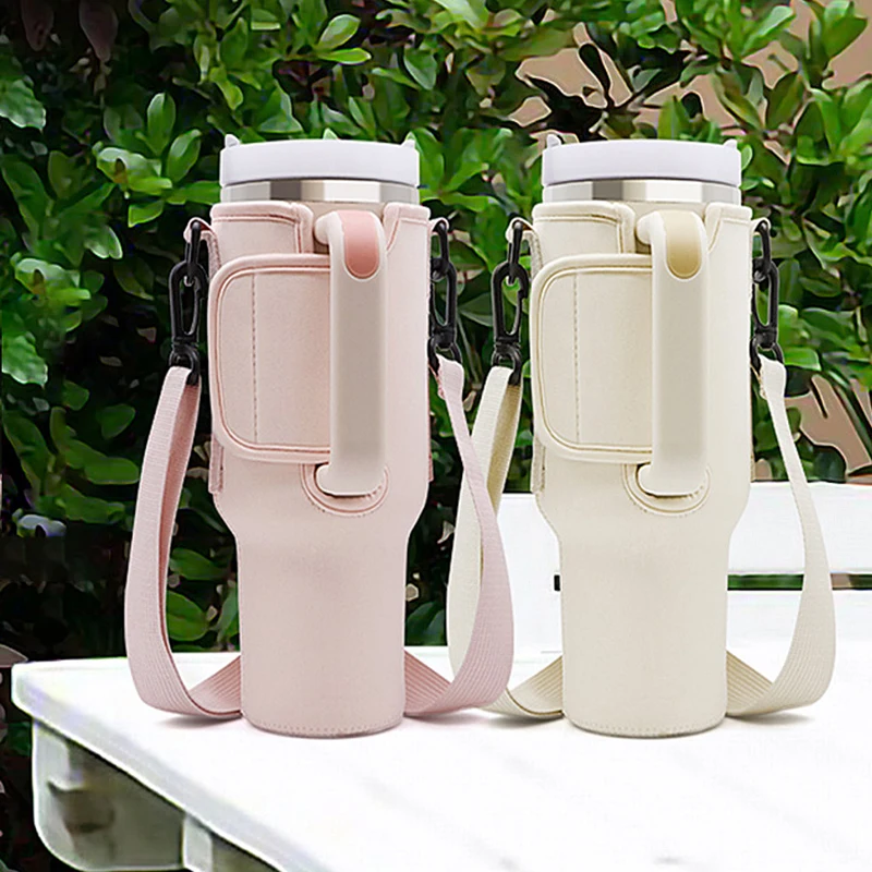 Water Bottle Holder with Strap Pouch and Handle fits for Stanley Quencher  H2.0 & Adventure 40 oz Tumbler, Water Bottle Carrier - AliExpress