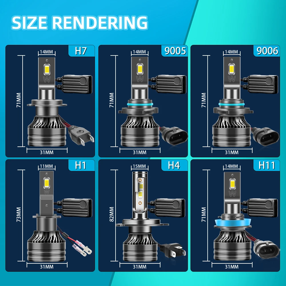 Led car lights led lights led bulbs led headlights led car headlights car headlamps 2x 300W 80000LM H1 H4 H7 H11 LED Headlight Bulbs 9005 HB3 9006 HB4 H8 H9 Turbo Car Headlamps 6000K Headlights Bulb For Auto Lamp
