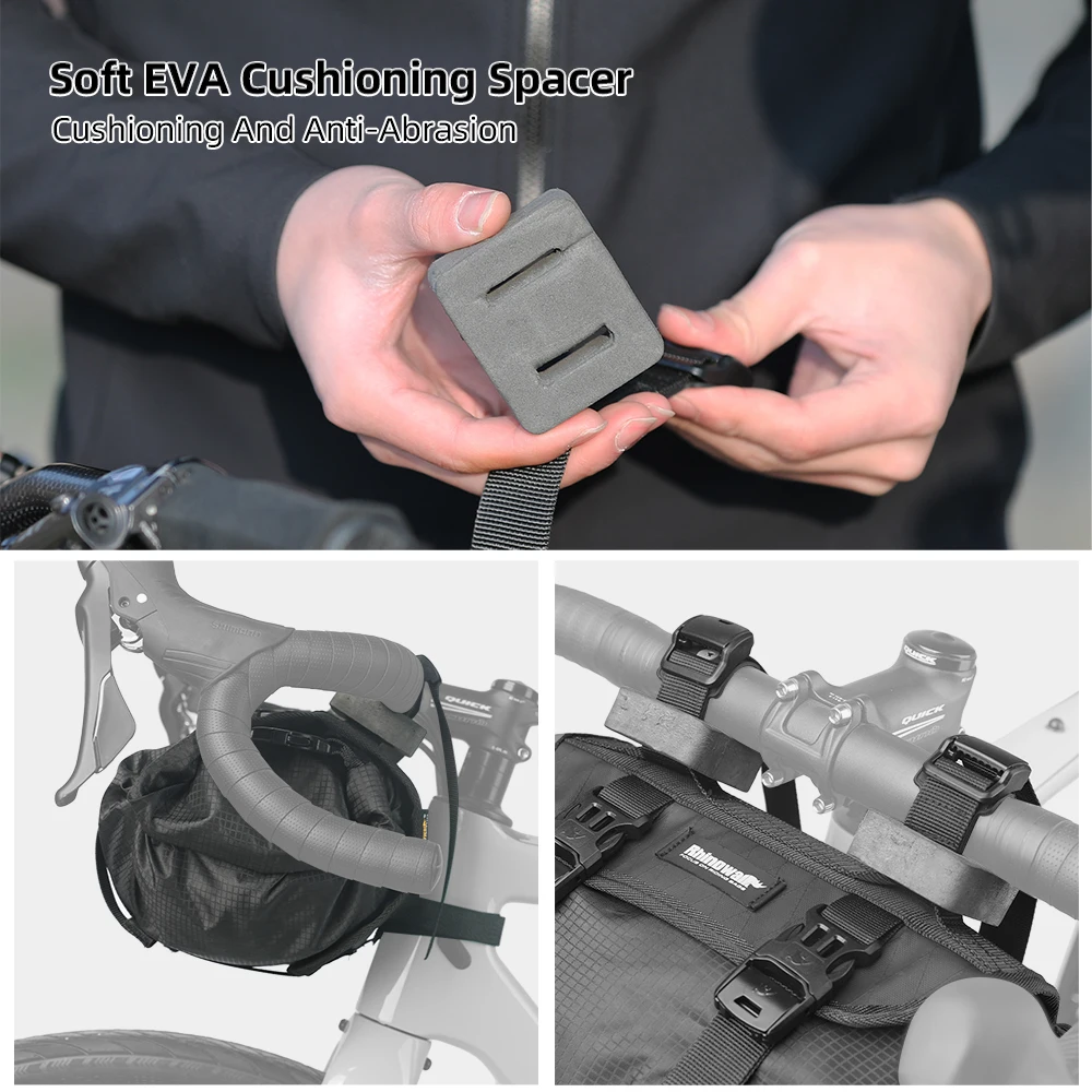 Rhinowalk Front Handlebar Bag 12L Waterproof Bike Mounting Kit With Replaceable Inner Bag Detachable Front Storage Luggage