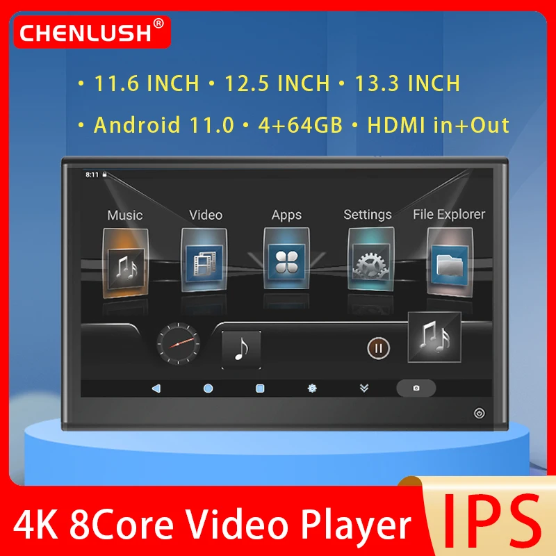 Android110464GCarTVHeadrestMonitorTabletTouchScreenSupport