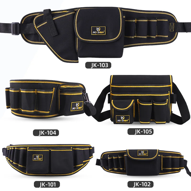 

2024 Men's Waist Bags Multifunctional Large-capacity Repair Kit Electrician Electrician Special Hardware Kit Oxford Cloth Bag
