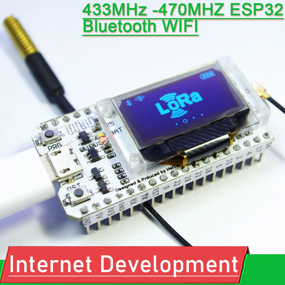 

433MHz -470MHZ ESP32 Bluetooth WIFI Lora 32 IOT Internet Development Board 0.96 inch OLED Display Module SX1278