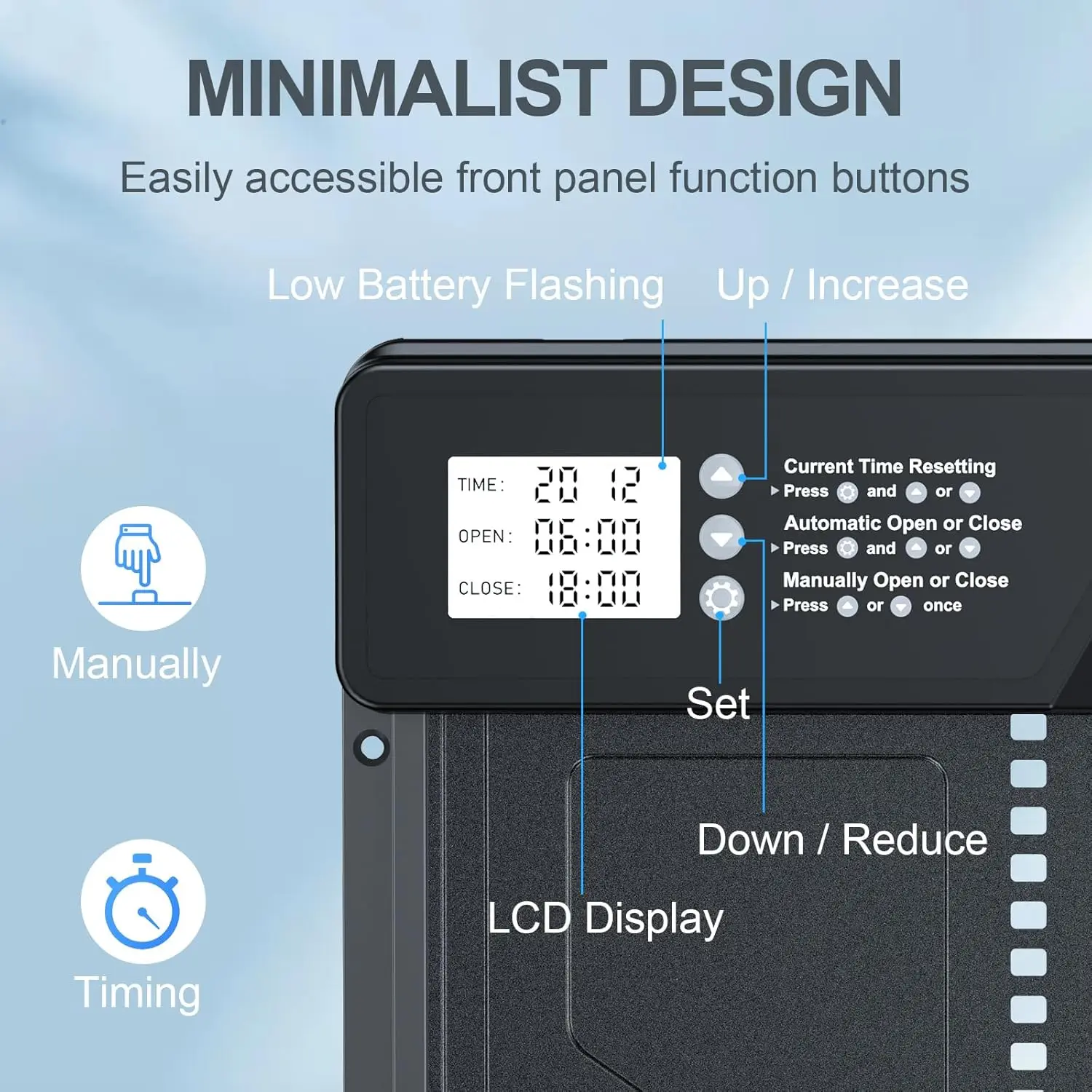 CD01 Automatic Chicken Coop Door With LCD Display