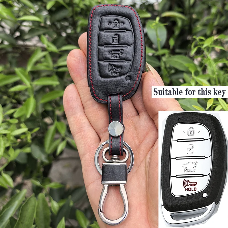 Premium Leather Car Remote Smart Key Case Cover