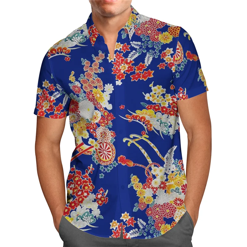 

Hawaii Shirt Beach Summer Tropical Flowers Hawaiian Shirt 3D Printed Men's Shirt Women Tee hip hop shirts cosplay costume 01
