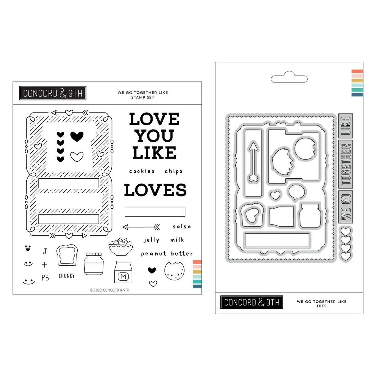 

WE GO TOGETHER BUNDLE Cutting Dies & Stamps Scrapbook Diary Decoration Embossing Template DIY Greeting Card