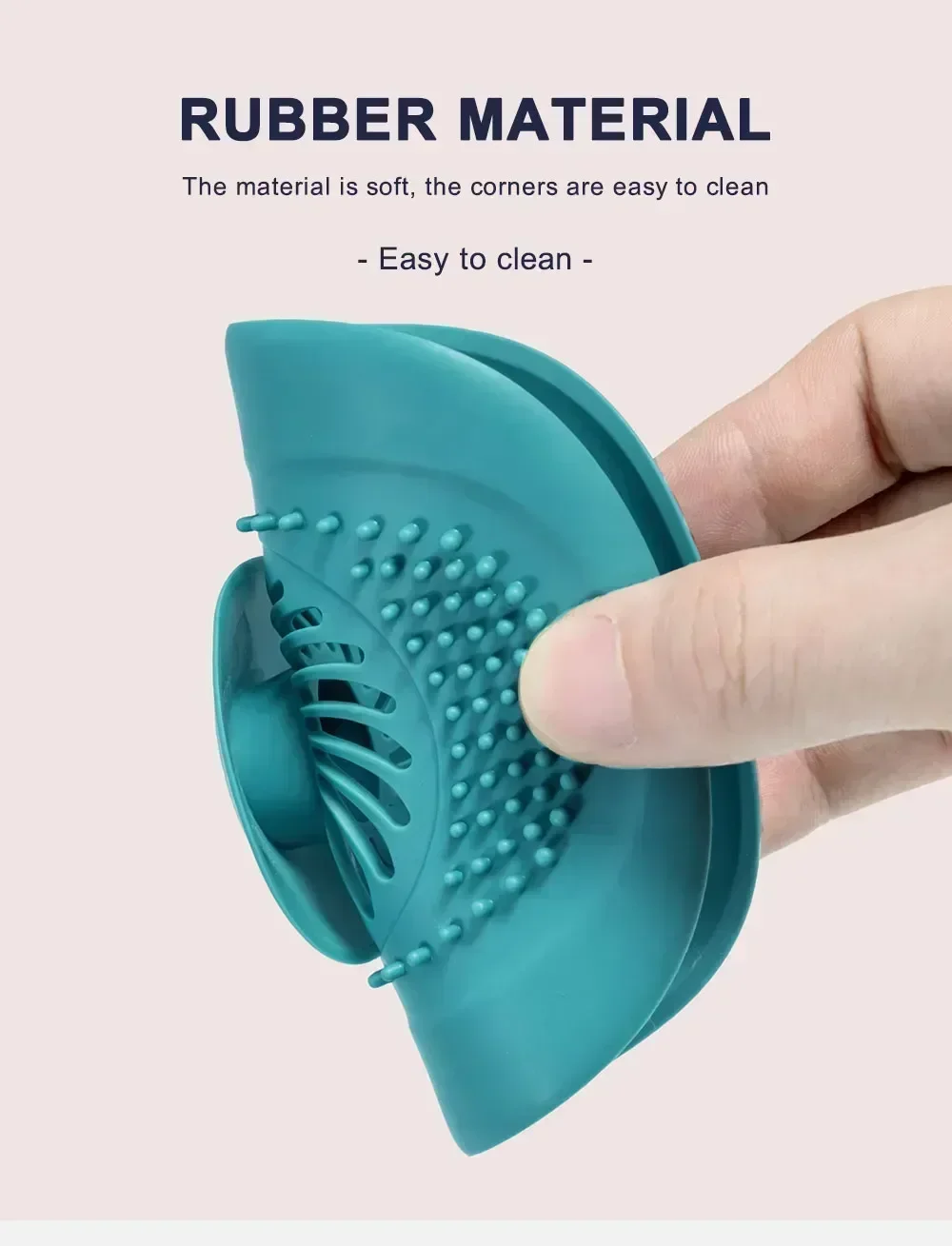 Description Picture 6 of itemSink Silicone Drain Strainer Shower Bathtub Floor Water Stopper Rubber Kitchen Bathroom Deodorant Plug Hair Pickups Home