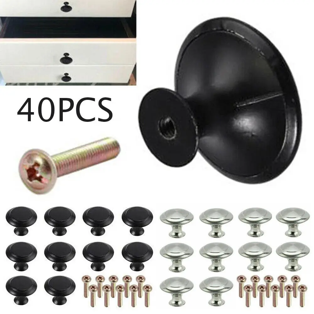 Door Knob Cabinet Handles Drawer Hand 12 Pcs Stainless Steel Pulls Knob Round Shaped Replacement Furniture Diy Door Hardware
