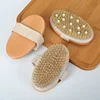 2 In 1 Dry Skin Body Brush Natural Bristle Dead Skin Remover Anti Cellulite Exfoliates Blood Circulation Health Massage Tools 3