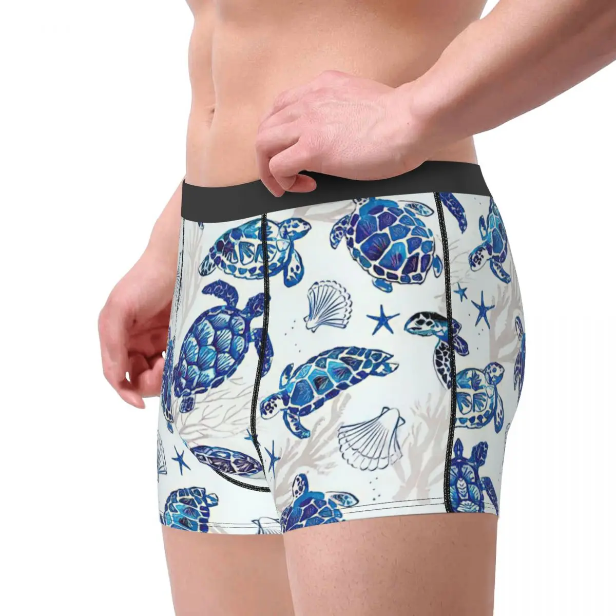 Sexy Boxer Ocean Sea Shorts Panties Men Underwear Turtle Polyester