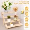 Wooden Display Stand Organizer Wood Riser Display Shelf for Wedding Party Dessert Cupcake Jewelry Collectibles Display Riser 2