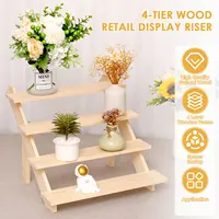 Wooden Display Stand Organizer Wood Riser Display Shelf for Wedding Party Dessert Cupcake Jewelry Collectibles Display Riser 2