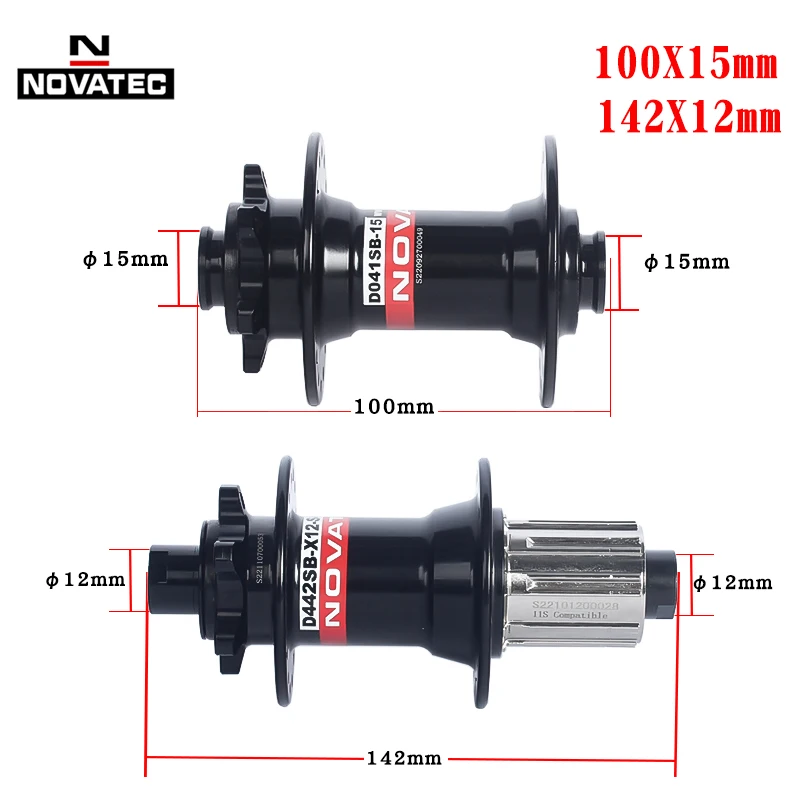 NOVATEC D041SB D442SB-X12-S4S MS Hub MTB Bicycle Disc Card Brake D042SB Hub 32 Holes 8/9/10/11/12speed Mountain bearing Hubs