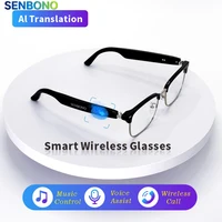SENBONO Smart Glasses AI Translation Glasses 100+ Languages Real-time Translation Bluetooth Music Built-in Mic & Speakers