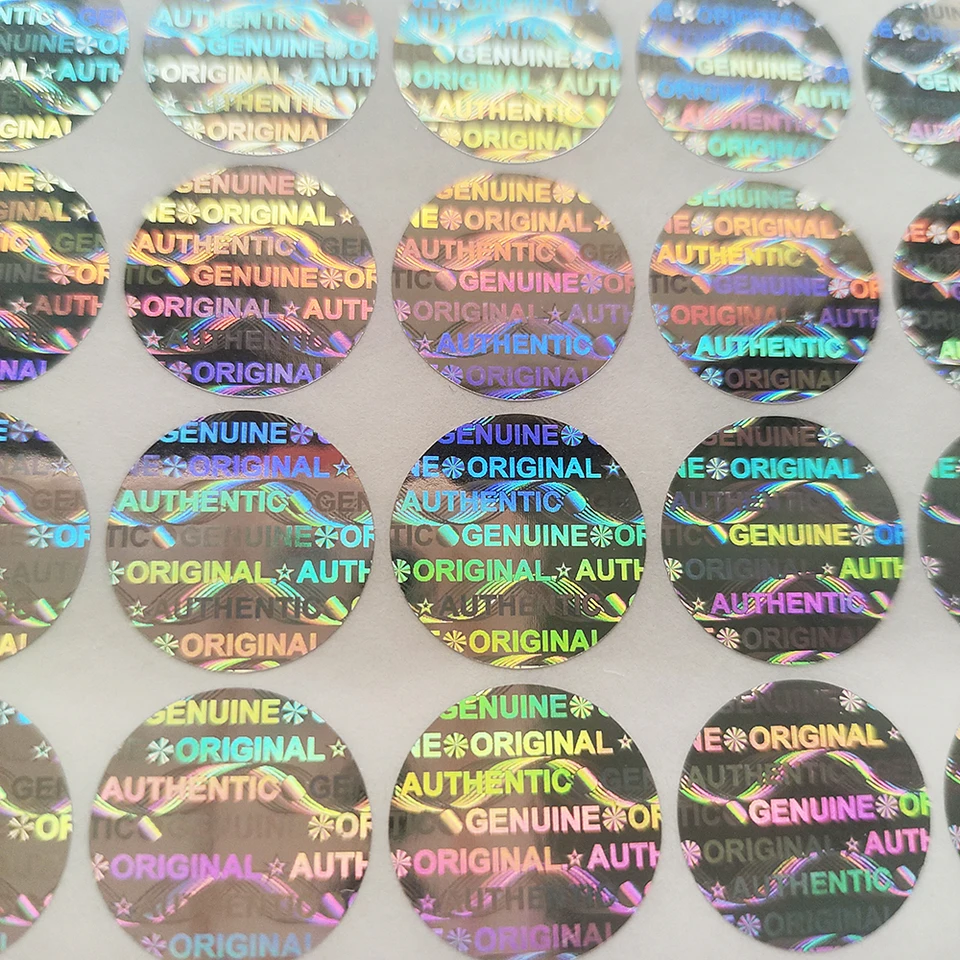 Autocollant Holographique (hologramme) - Gris Imprimé - Marque EtikettenWorld - Neuf