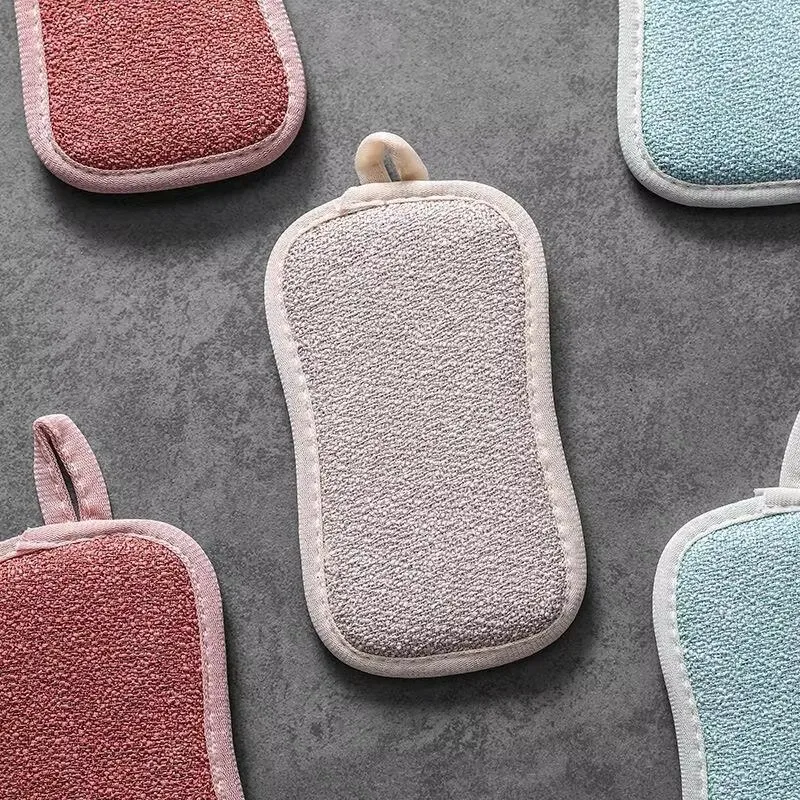 6pcs Double-sided Sponge Kitchen Cleaning Towels Kitchen Utensils Brush Oil-proof Rag Absorbent Dishwashing Cloth Pot Cleaning S
