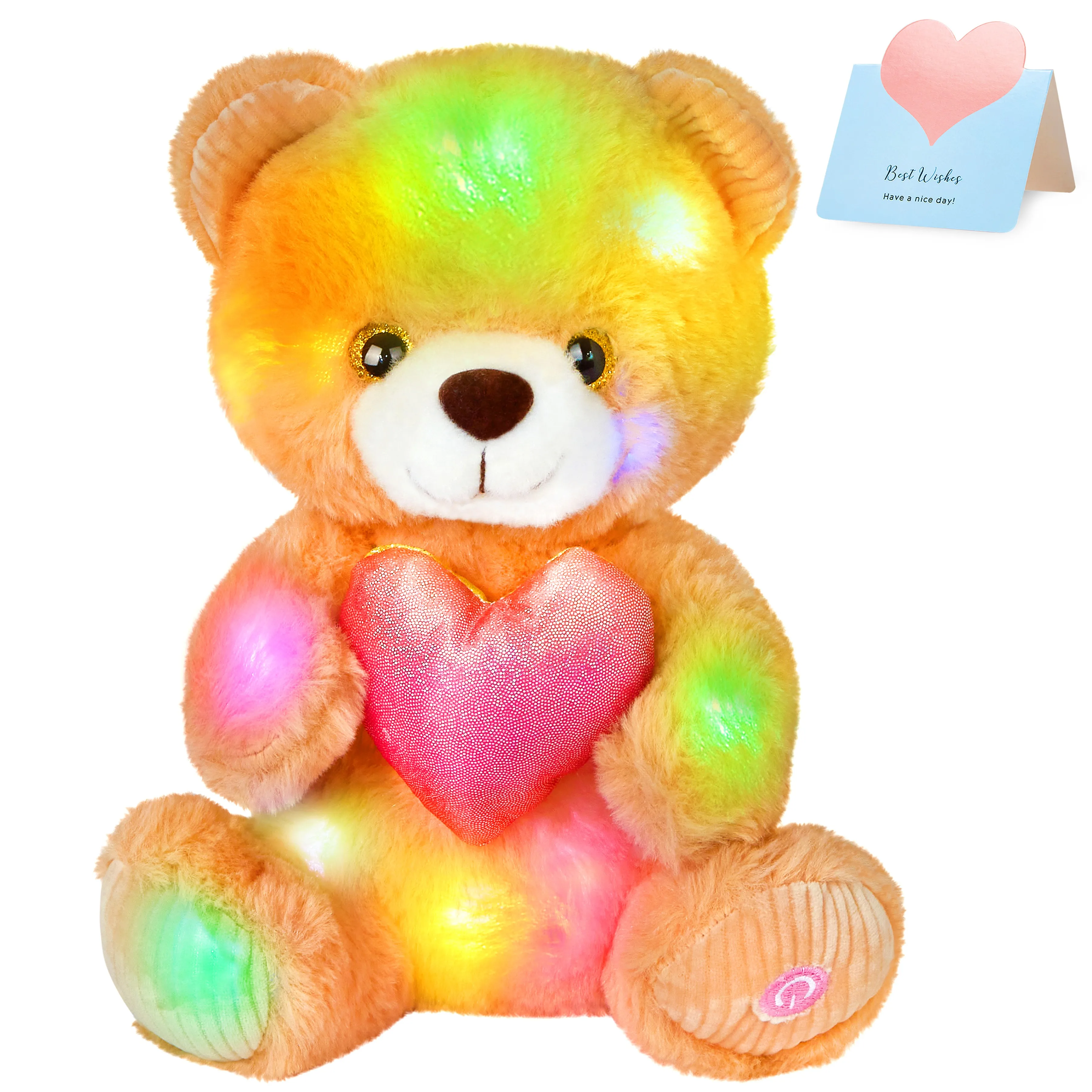 

25cm Lovely Cute LED Light Birthday Gift Plush Toys Cotton Glowing Luminous Pillows Stuffed Toy Animals for Girls