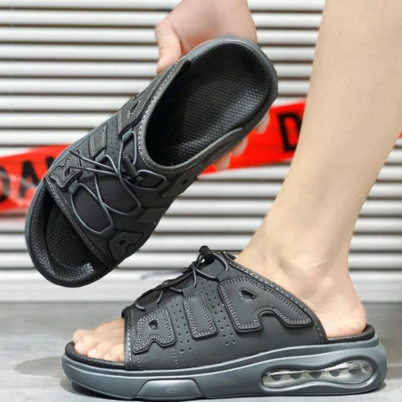 Men Fashionable Trendy Shoes Wooden Clogs Garden Shoes Outdoor Beach Sandals Flip Air Cushioned Summer Casual Shoes Men Slippers
