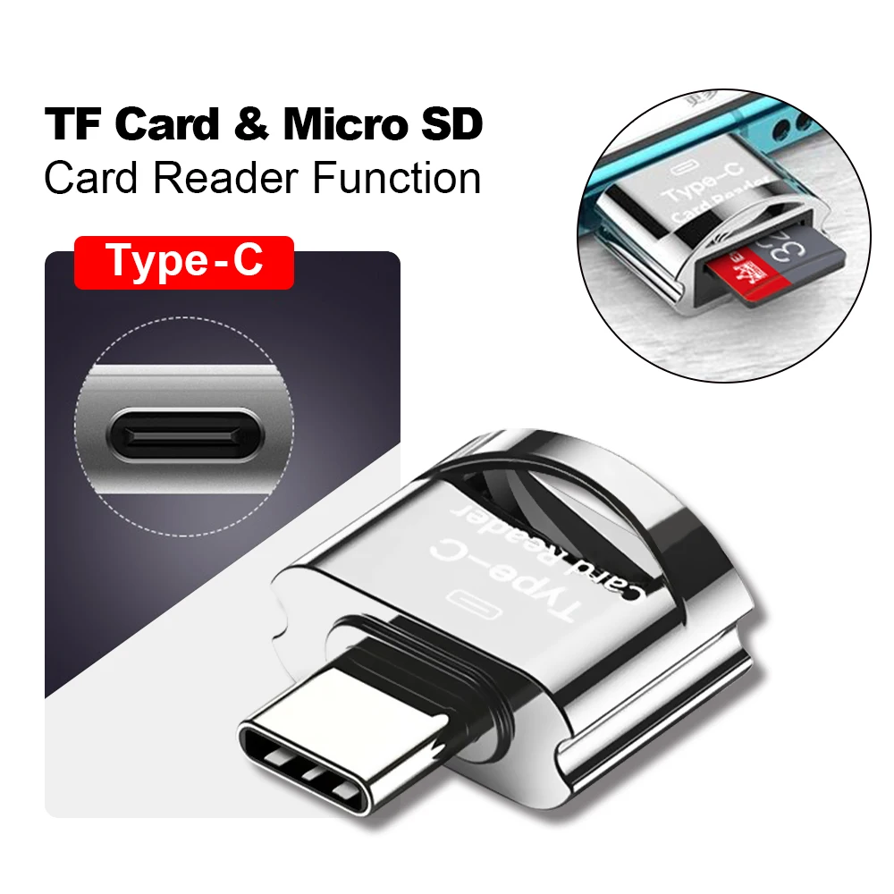 Card Reader TF Micro-SD to Micro USB Type C OTG Adapter For Macbook Xiaomi Samsung