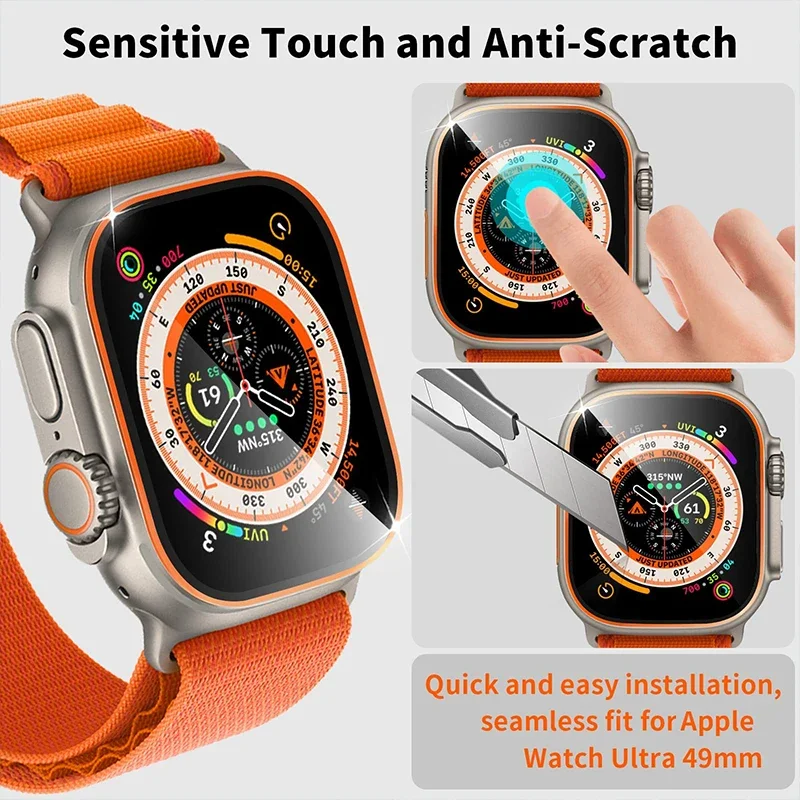 Tempered Glass Protector Tempered Glass Film for Apple Watch Ultra 49mm HD Screen Protector Anti-Scratch proof Series 49 mm smart iwatch band Accessories