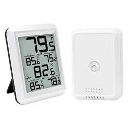 Wireless Digital Thermometer with Min/Max Records and 100m Range (WHITE)