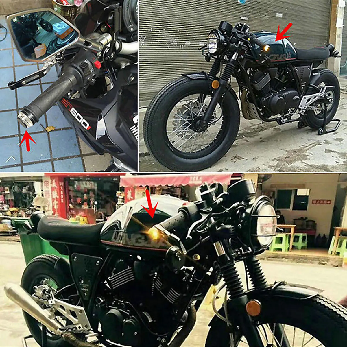 2pcs Motorcycle LED Lights Handle Light Bar End Indicator for Car Turn Signal Universal Handle Bar Grip Plug Side Marker Lamp