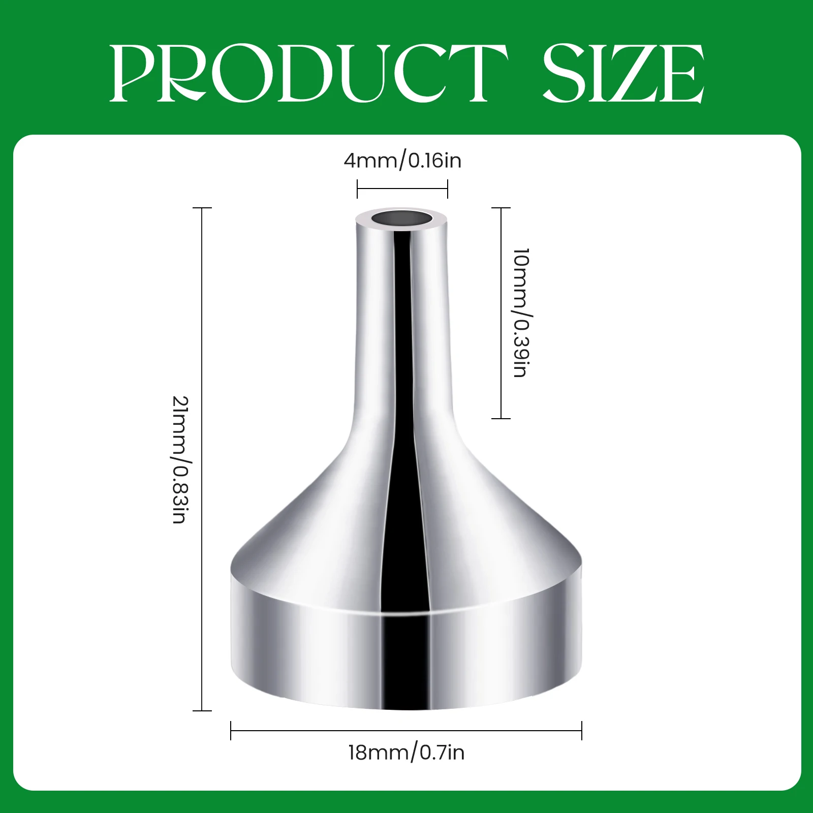 작은 병 충전용 미니 금속 깔때기, 리필 이송 액체 실험실 용품, 문구 10 개