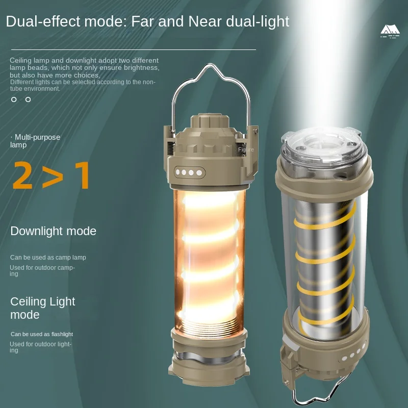 Camping Light Portable Tent Lantern USB Charging Outdoor Camping Emergency Flashlight Hiking for CARGO