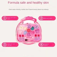 Girls Make Up Box Play House Toy Eye Shadow Little Girl Princess Makeup Cosmetics Handbag Funny Safe Water Soluble Birthday Gift 4