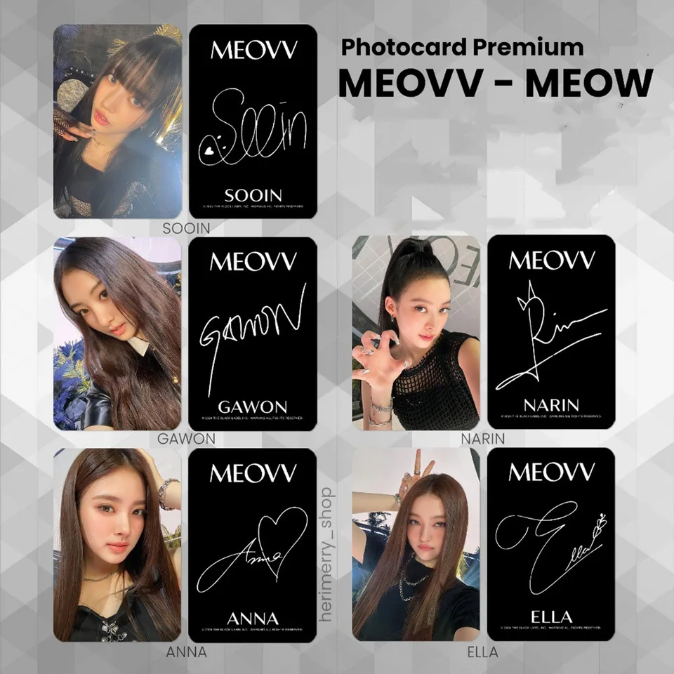 KPOP MEOVV Photo Card Exquisite Small Card Sooin Gawon Song Card