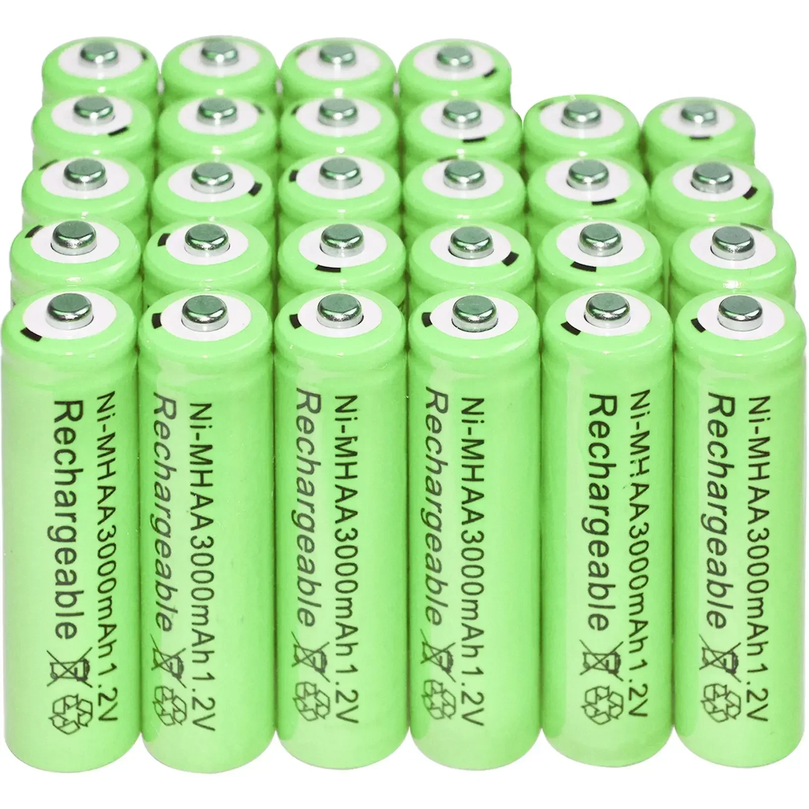 Pile Ricaricabili Aa 1.2V 3000Mah Nimh Lumiere Verte Pour Jardin, Lampe De Poche À Led, Torche + Livraison Gratuite Ue