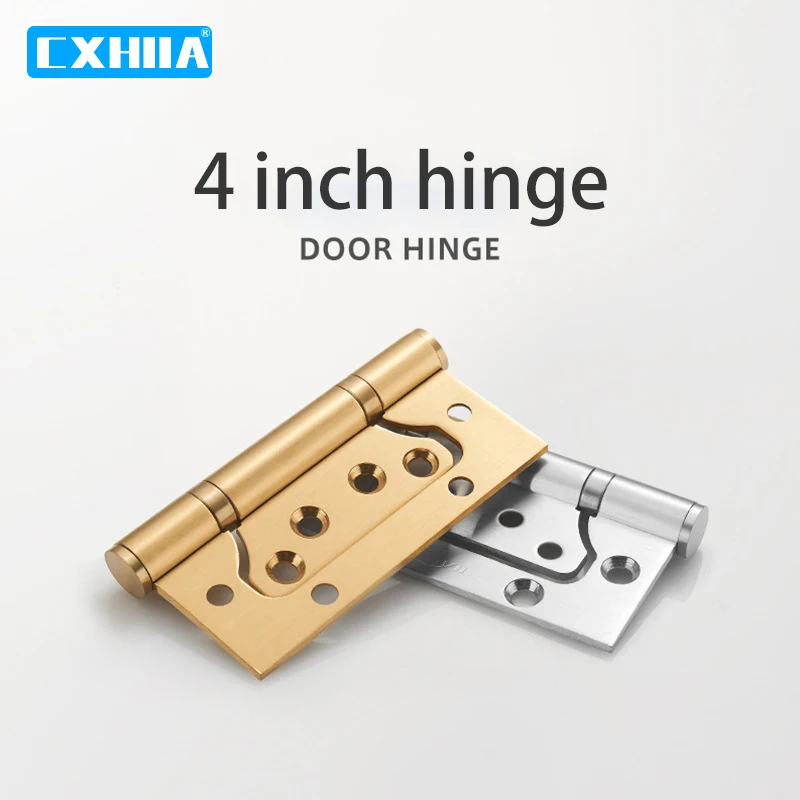 

CXHIIA 4-inch Slot-free Stainless Steel Hinge Black 3mm Thickened Mother-in-law Hinge Silent Room Wooden Door Golden Hinge
