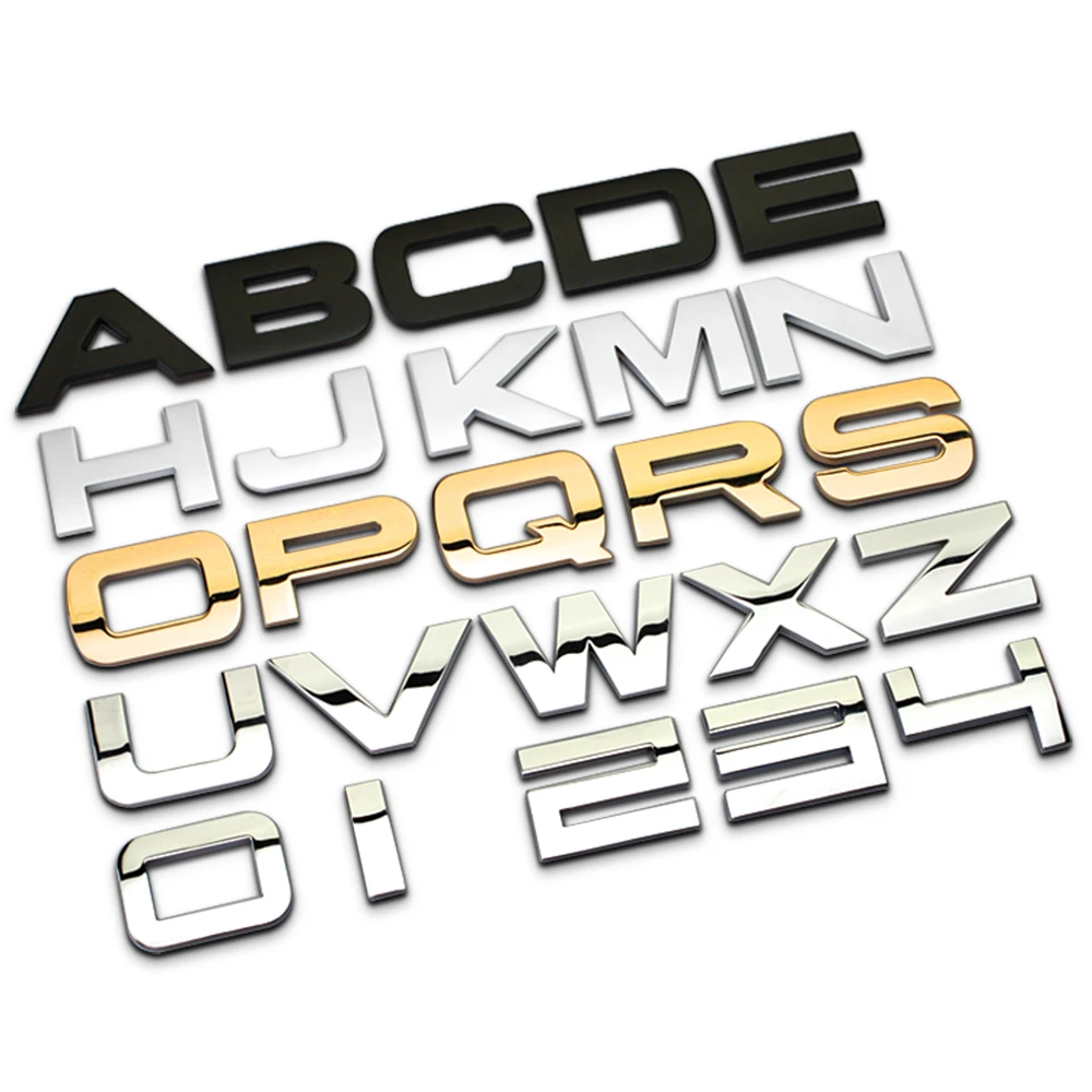 Car Sticker Car Stickers Car Body Stickers Car Badge Grille Emblem Royal Stance 1Pcs 3D Metal 17-40mm DIY Letters Alphabet Emblem Numbers Chrome Car Sticker Digital Badge Accessories Motorcycle