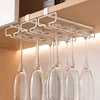 Hanging Punch-free Wine Glass Holder Household Under Cabinet Champagne Glass Storage Rack Shelf Kitchen Multi-purpose Organizer 1