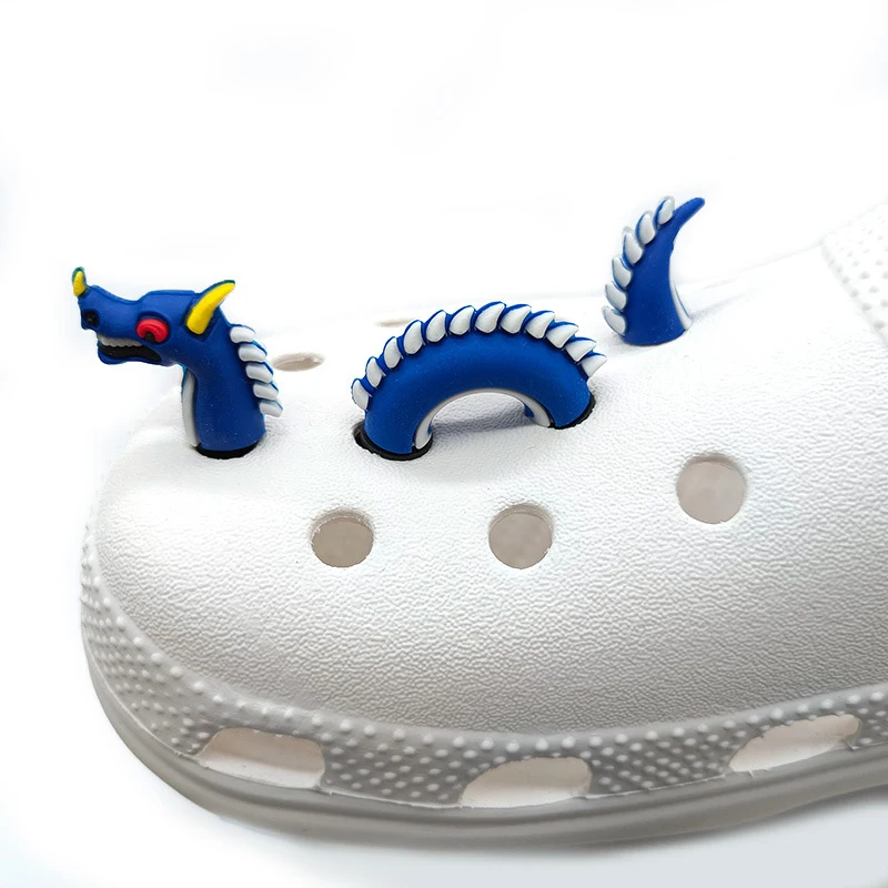 

3pcs=1Set Shoe Decorations Novelty Pvc 3d Dragon Style Garden Shoes Accessories Croc Charm Ornaments Kids Gift Charm Ornaments