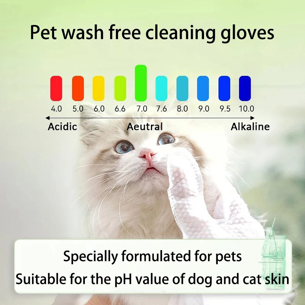 Pet wash free cleaning gloves Pet Grooming Gentle Deodorizing Wipes for Cleaning Fur Ear Eye & Paws Dry Cleaning Wet Wipes